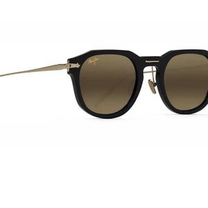 Maui Jim Alika Black and Gold Sunglasses with Brown Lenses